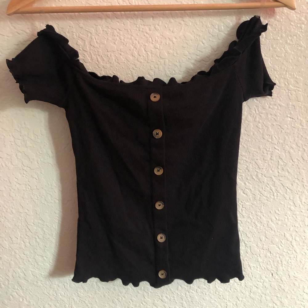 Off the shoulder button top